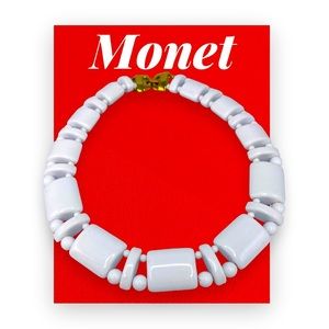 Vintage Monet white Lucite Choker